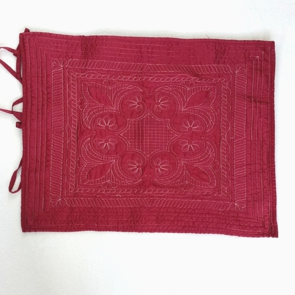 Set of 2 Standard Bohemian / Old Hollywood Glam Red Satin Pillow Shams - Picture 5 of 13